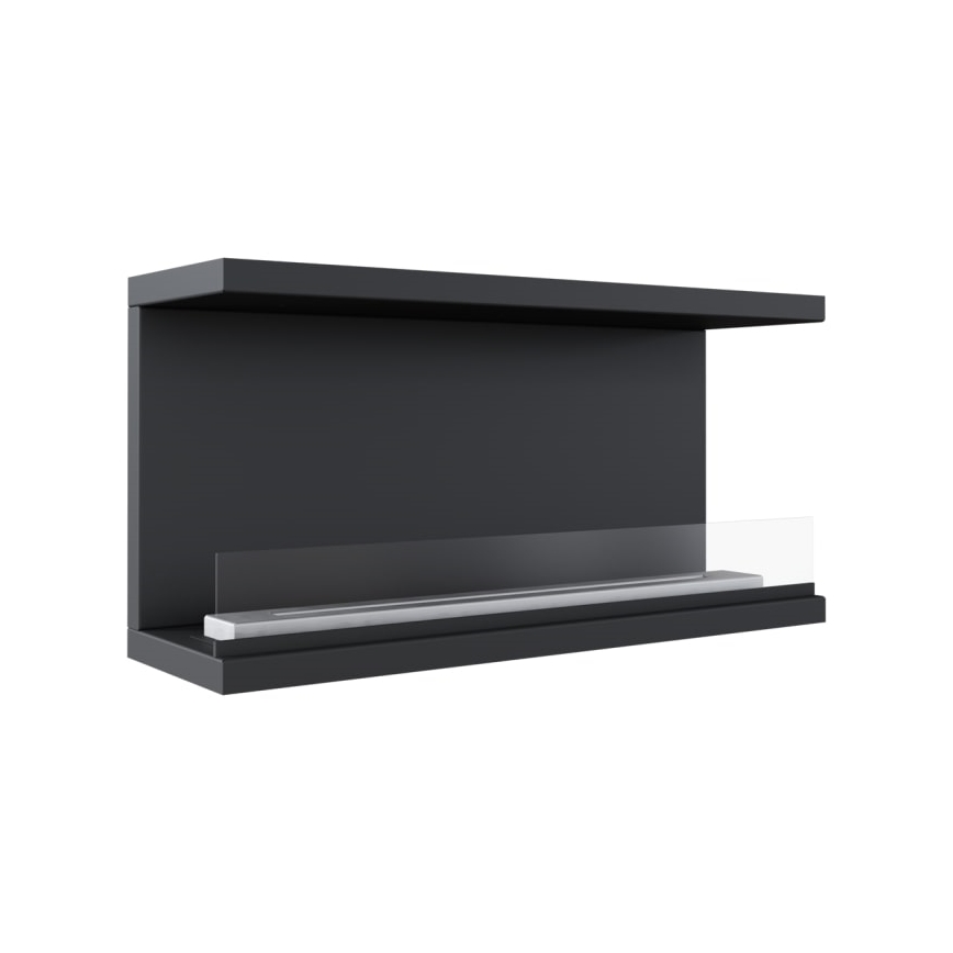 Kratki - Įmontuojamas BIO židinys 50x100 cm 7kW juodas
