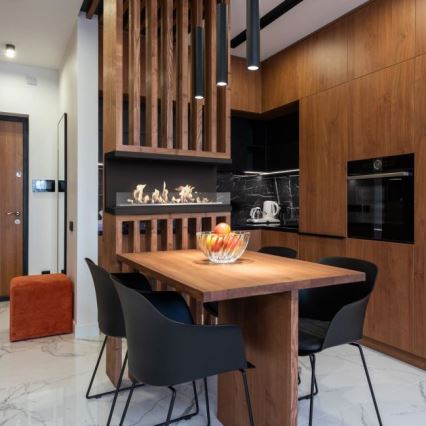 Kratki - įmontuojamas BIO židinys 50x100 cm 3,5kW juodas