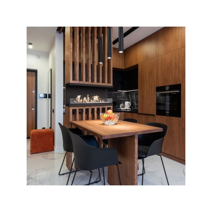 Kratki - Įmontuotas BIO židinys 50x100 cm 3,5kW juoda