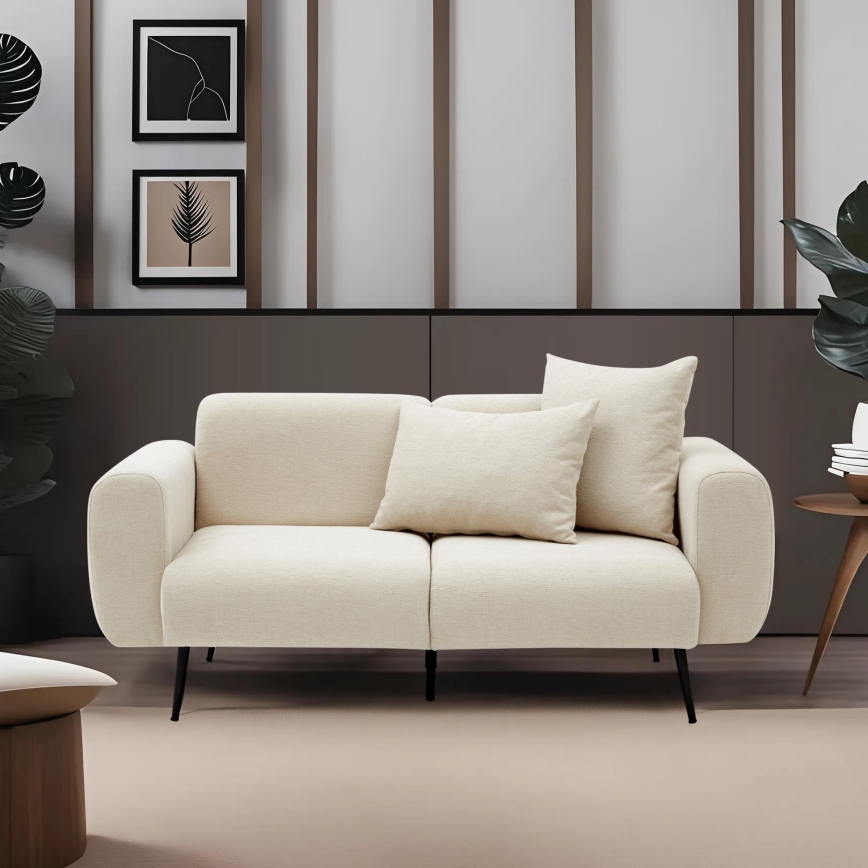 Kreminė dvivietė sofa PISA