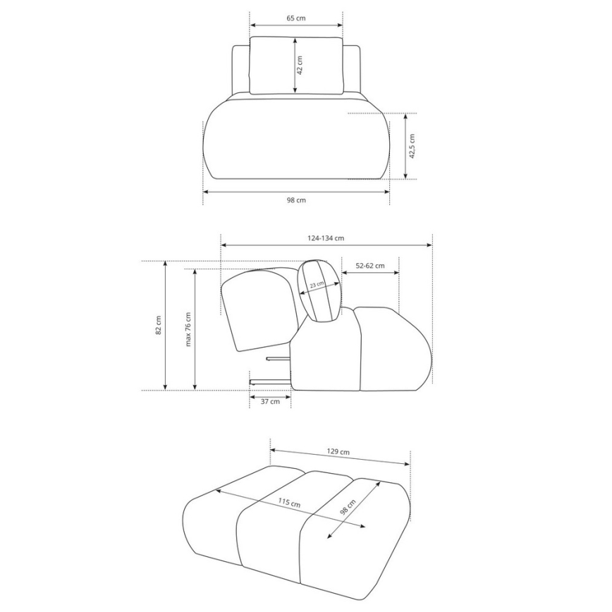 Kreminės spalvos FANO fotelis