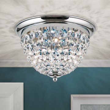 Krištolinis lubinis šviestuvas PLAFOND 3xE27/40W/230V diametras 35 cm blizgus chromas