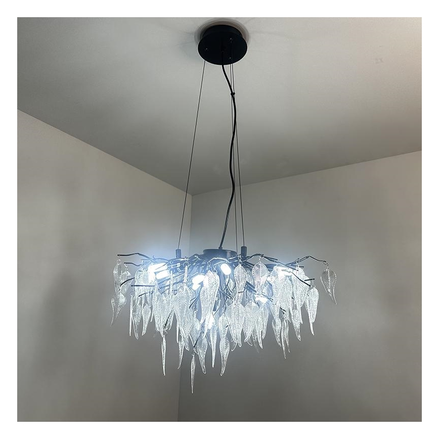 Krištolinis pakabinamas sietynas 10xG9/40W/230V juoda