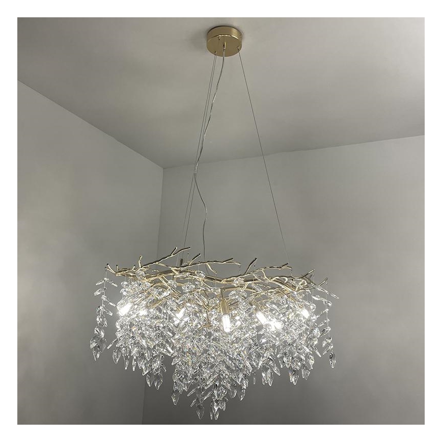 Krištolinis pakabinamas sietynas 12xG9/40W/230V auksas