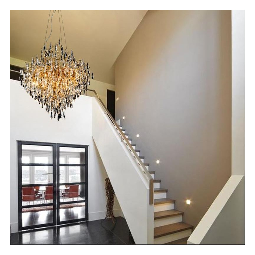 Krištolinis pakabinamas sietynas 12xG9/40W/230V auksas