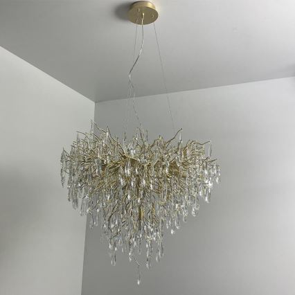 Krištolinis pakabinamas sietynas 12xG9/40W/230V auksas