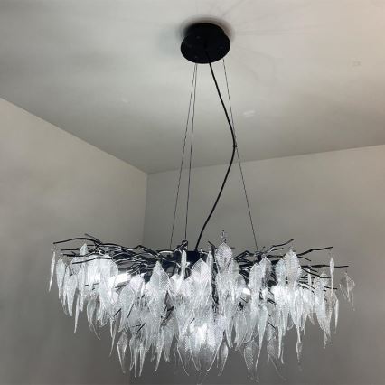 Krištolinis pakabinamas sietynas 12xG9/40W/230V juoda