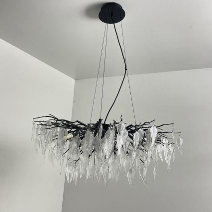 Krištolinis pakabinamas sietynas 12xG9/40W/230V juoda