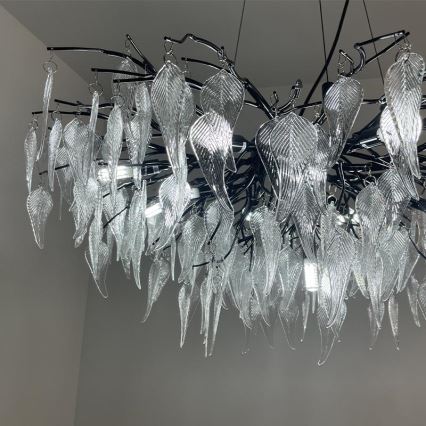 Krištolinis pakabinamas sietynas 12xG9/40W/230V juoda