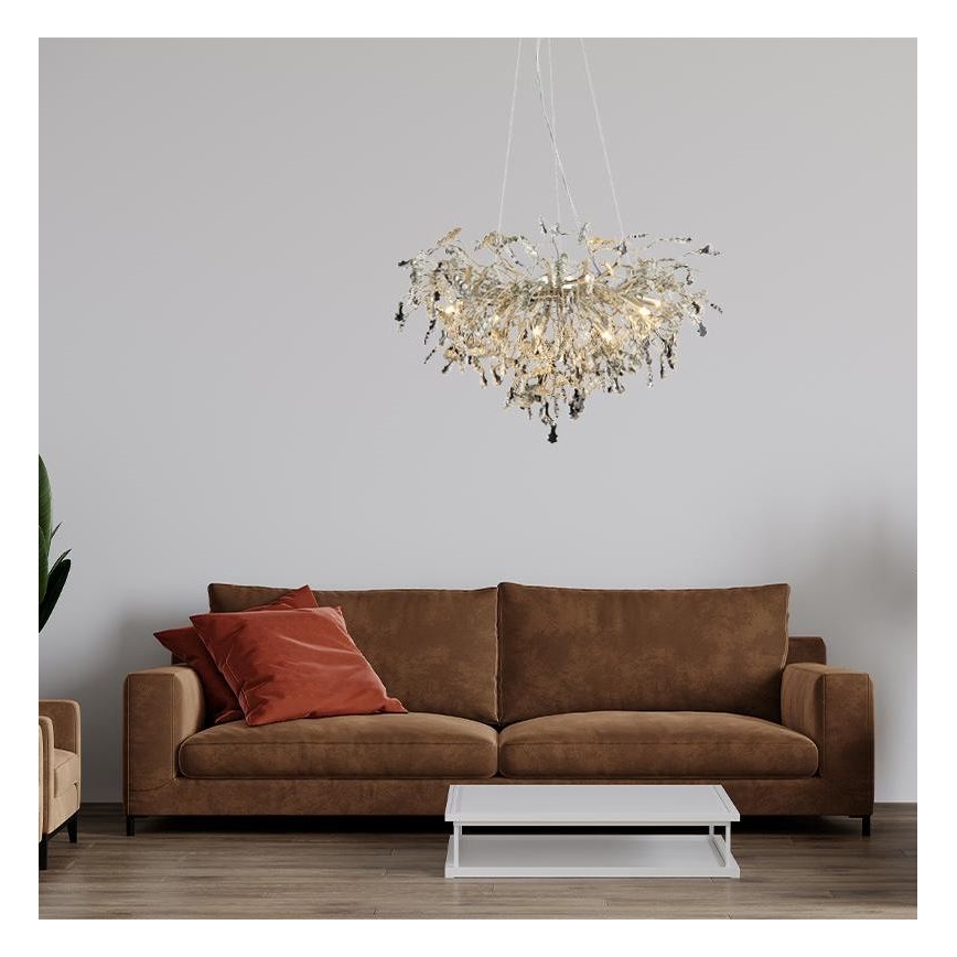 Krištolinis pakabinamas sietynas 13xG9/40W/230V blizgus chromas