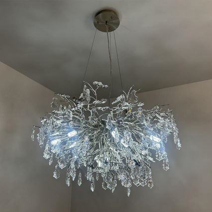 Krištolinis pakabinamas sietynas 13xG9/40W/230V blizgus chromas