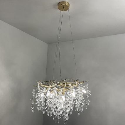 Krištolinis pakabinamas sietynas 9xG9/40W/230V auksas