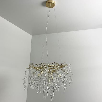 Krištolinis pakabinamas sietynas 9xG9/40W/230V auksas