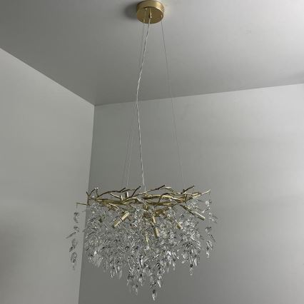 Krištolinis pakabinamas sietynas 9xG9/40W/230V auksas