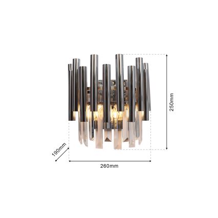 Krištolinis sieninis šviestuvas MADISON 2xE14/40W/230V blizgus chromas