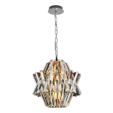 Krištolinis sietynas ant grandinės CROWN 4xE14/40W/230V blizgus chromas