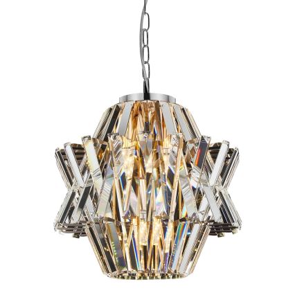 Krištolinis sietynas ant grandinės CROWN 4xE14/40W/230V blizgus chromas