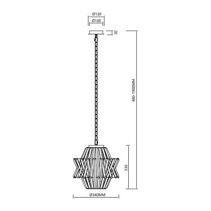 Krištolinis sietynas ant grandinės CROWN 4xE14/40W/230V blizgus chromas
