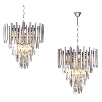 Krištolinis sietynas ant grandinės MADISON 9xE14/40W/230V blizgus chromas