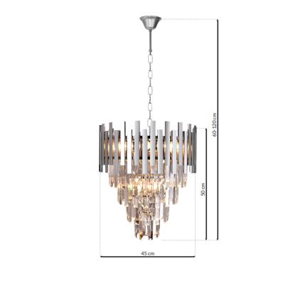 Krištolinis sietynas ant virvės ASPEN 9xE14/40W/230V