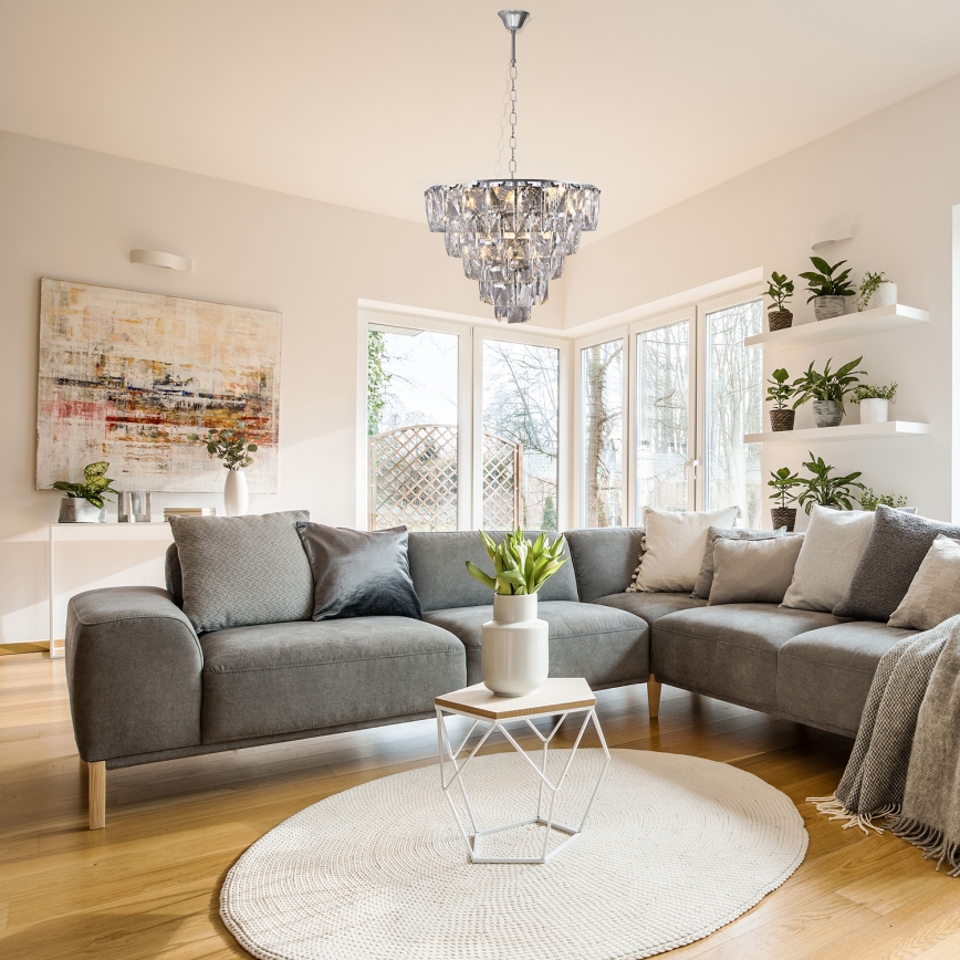 Krištolinis sietynas ant virvės CHELSEA 6xE14/40W/230V