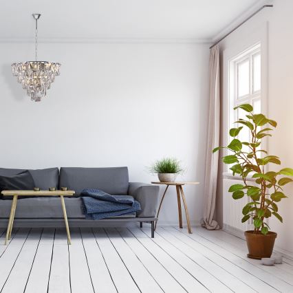 Krištolinis sietynas ant virvės CHELSEA 6xE14/40W/230V