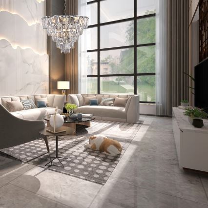 Krištolinis sietynas ant virvės CHELSEA 6xE14/40W/230V