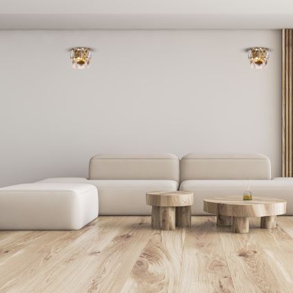 Krištolo sieninis šviestuvas CHELSEA 2xE14/40W/230V aukso