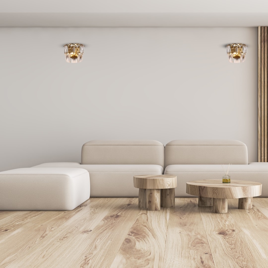 Krištolo sieninis šviestuvas CHELSEA 2xE14/40W/230V aukso