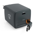 Kroviklis su ištraukiamu kabeliu, Power Delivery 65 W, 2x USB-C, juodas