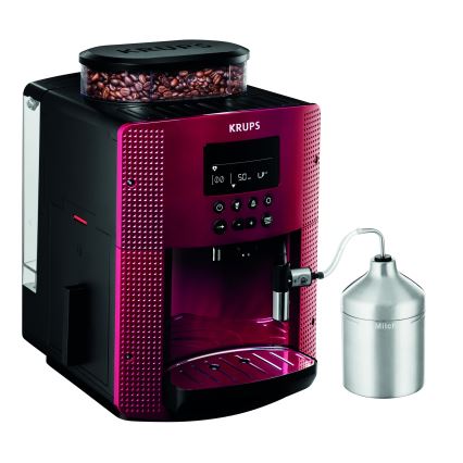 Krups - Automatinis kavos aparatas su pieno indu ESSENTIAL 1450W/230V raudona
