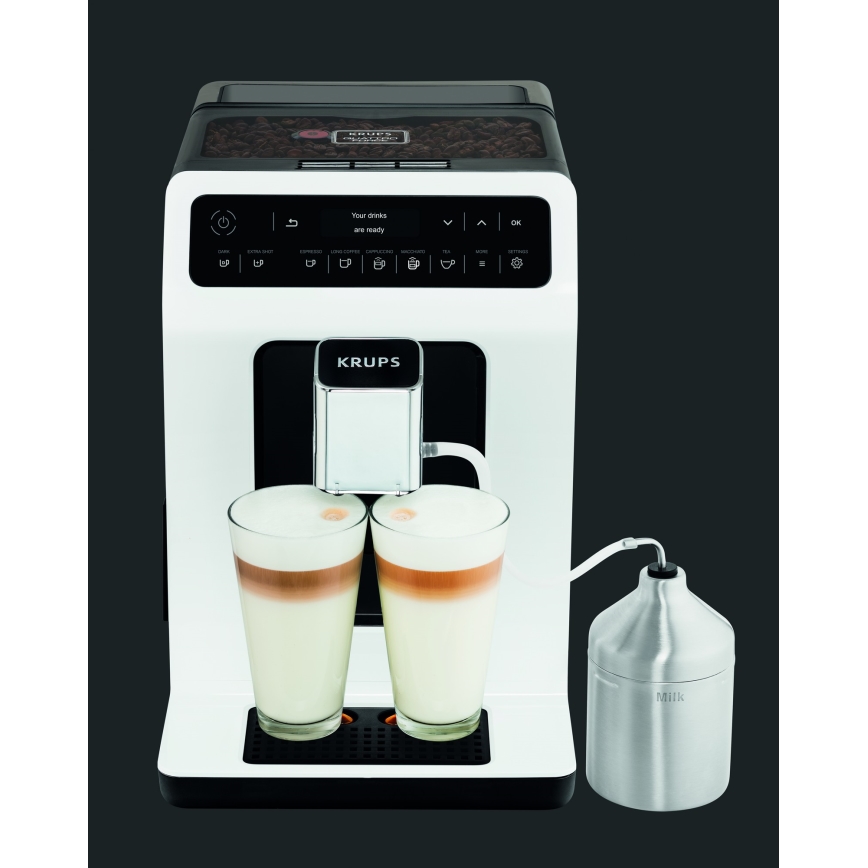 Krups - Automatinis kavos aparatas su pieno indu EVIDENCE 1450W/230V balta