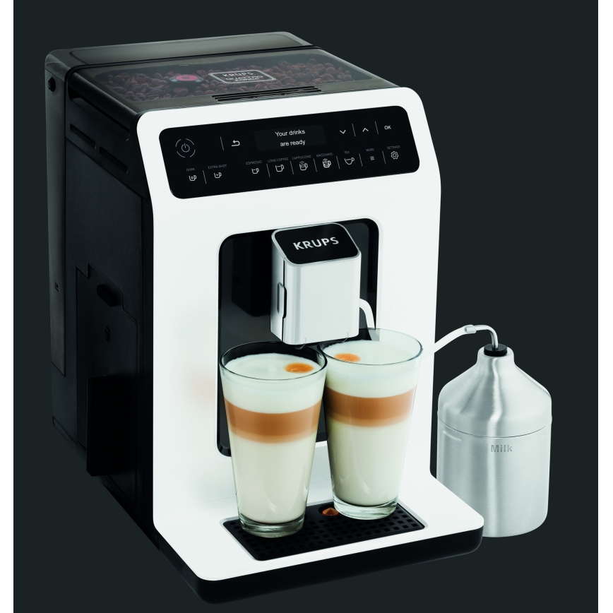 Krups - Automatinis kavos aparatas su pieno indu EVIDENCE 1450W/230V balta