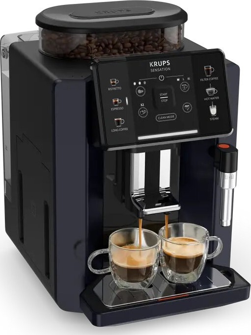 Krups - Automatinis kavos aparatas su pieno indu SENSATION 1450W/230V juoda