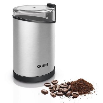 Krups - Elektrinis kavos pupelių malūnėlis 85g FAST-TOUCH 200W/230V matinis chromas