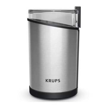 Krups - Elektrinis kavos pupelių malūnėlis 85g FAST-TOUCH 200W/230V matinis chromas