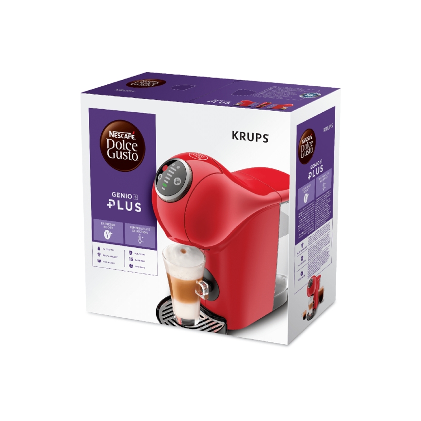 Krups - Kapsulinis kavos aparatas NESCAFÉ DOLCE GUSTO GENIO S PLUS 1500W raudona