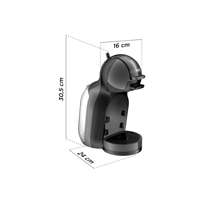 Krups - Kapsulinis kavos aparatas NESCAFÉ DOLCE GUSTO MINI ME 1500W antracitas
