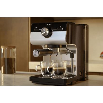 Krups - Svirtis kavos aparatas dviem puodeliam AUTHENTIC 1450W/230V pilka