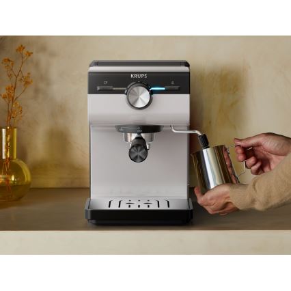 Krups - Svirtis kavos aparatas dviem puodeliam AUTHENTIC 1450W/230V pilka