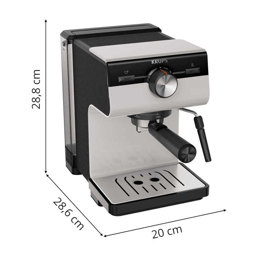 Krups - Svirtis kavos aparatas dviem puodeliam AUTHENTIC 1450W/230V pilka