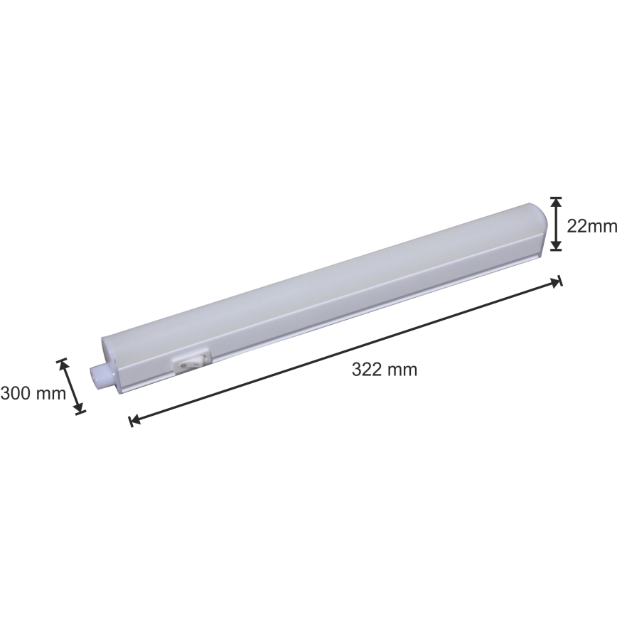 Kryptinis LED virtuvės šviestuvas LED/4W/230V