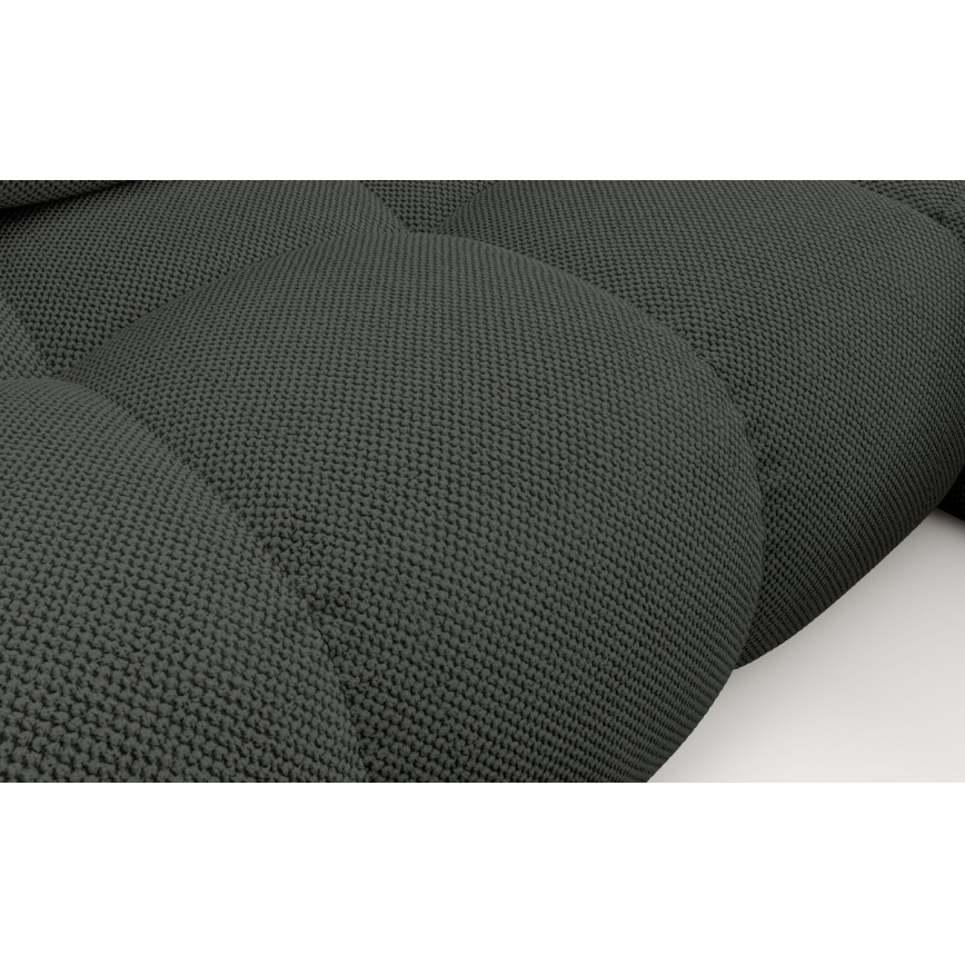 Išskleidžiama apmušta L formos kampinė sofa ALMADA su daiktų dėže, dešinė, antracito spalvos