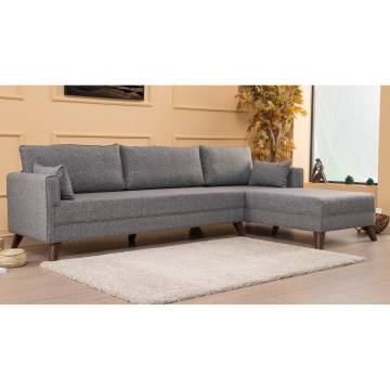 L formos kampinė sofa KORFU, pilka, dešinė