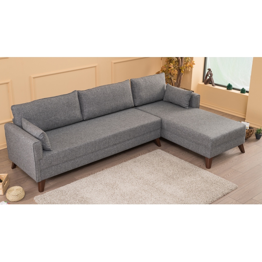 L formos kampinė sofa KORFU, pilka, dešinė