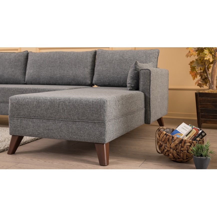L formos kampinė sofa KORFU, pilka, dešinė