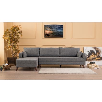 L formos kampinė sofa KORFU, pilka, kairinė
