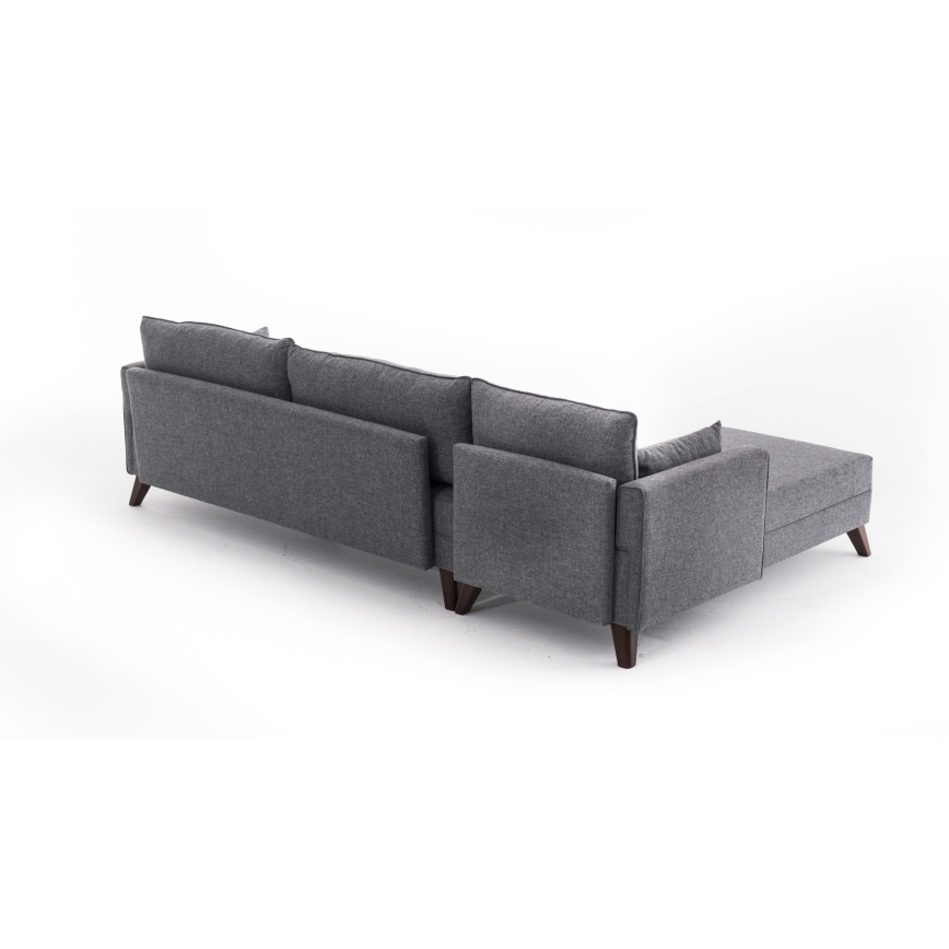 L formos kampinė sofa KORFU, pilka, kairinė