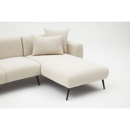 L formos kampinė sofa PISA, kreminė, dešinė
