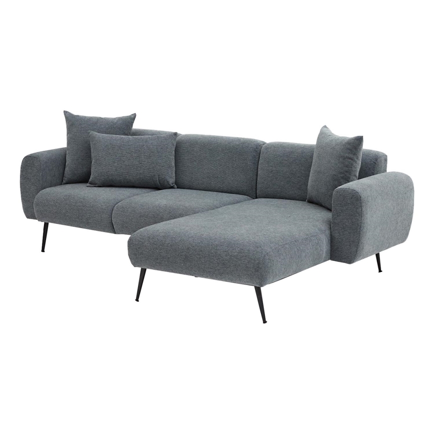 L formos kampinė sofa PISA pilka dešinė